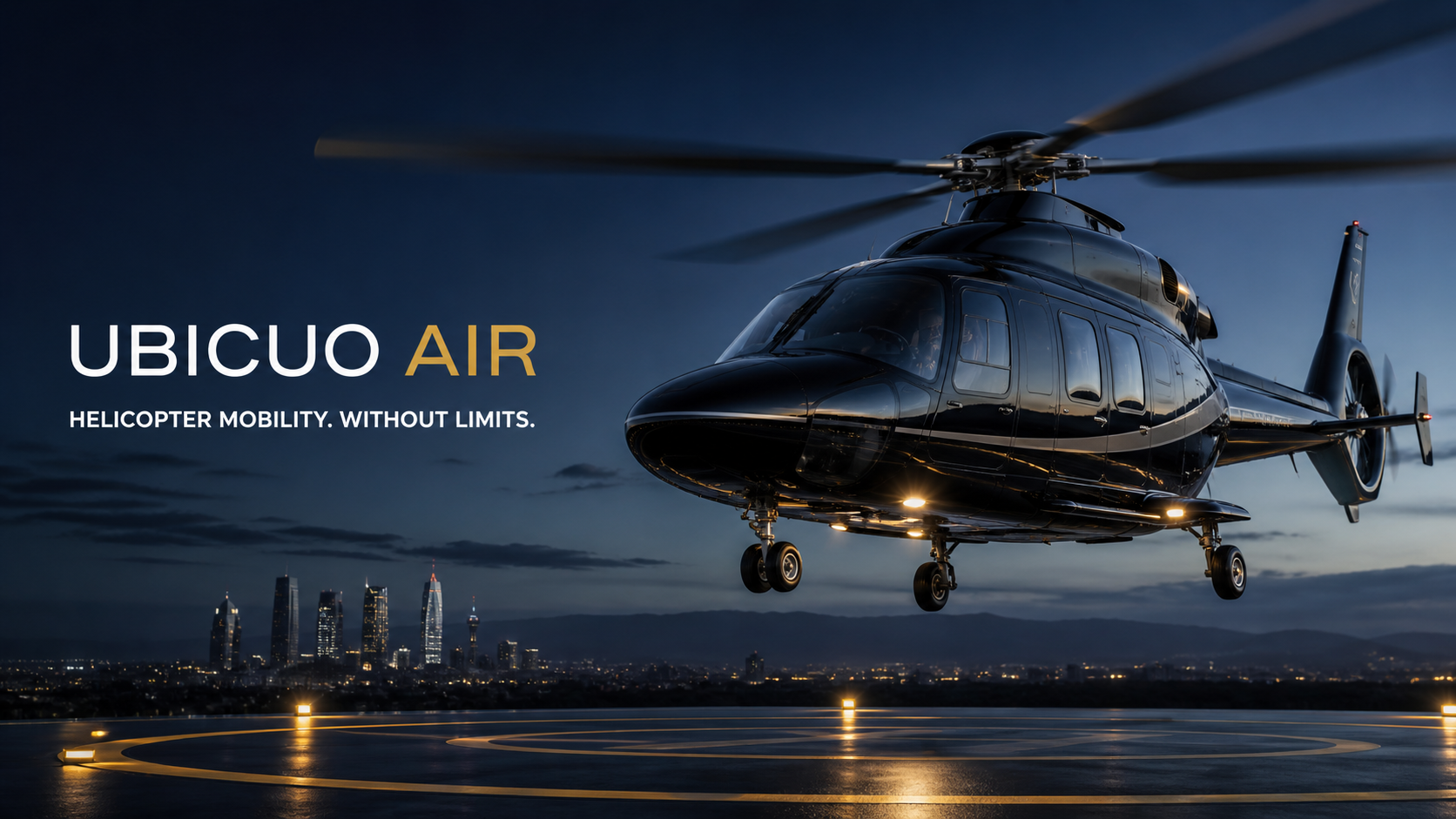 Helicóptero privado para solicitar un vuelo con UBICUO AIR